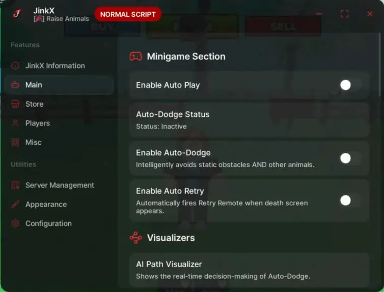 Raise Animals Script