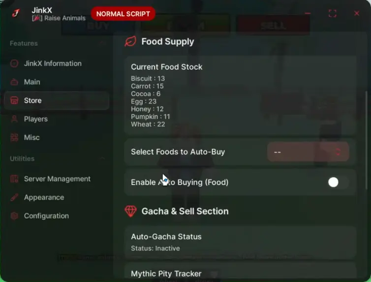 Raise Animals Scripts